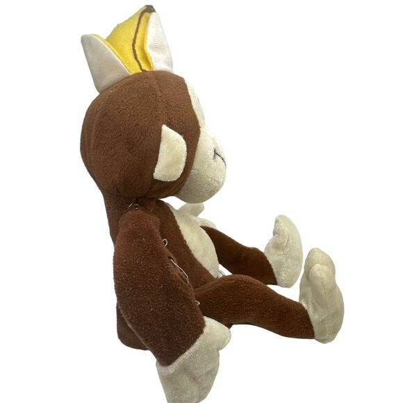 Brown Monkey Plush Toy With Peeled Banana Hat 2011 Stuffed Animal - Picture 6 of 7